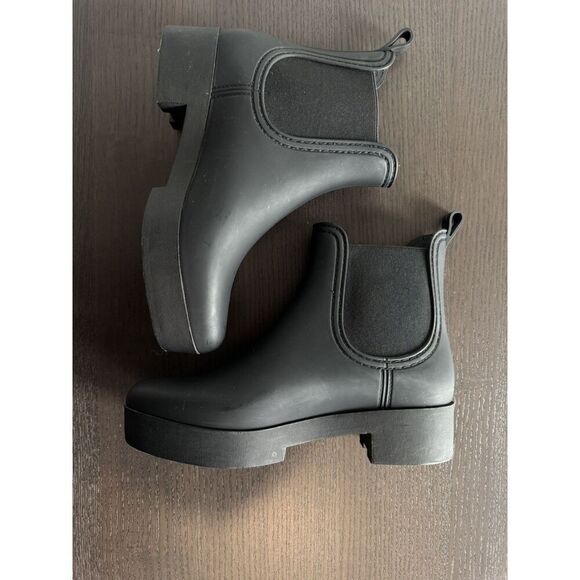 JEFFREY CAMPBELL Hydra Black Matte Platform Chelsea Rain Boots Women’s Size 9 - Picture 7 of 7